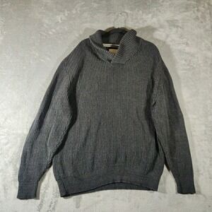 Original Weatherproof Vintage Mens Sweater XL Gray Shawl Collar Sweater Normcore